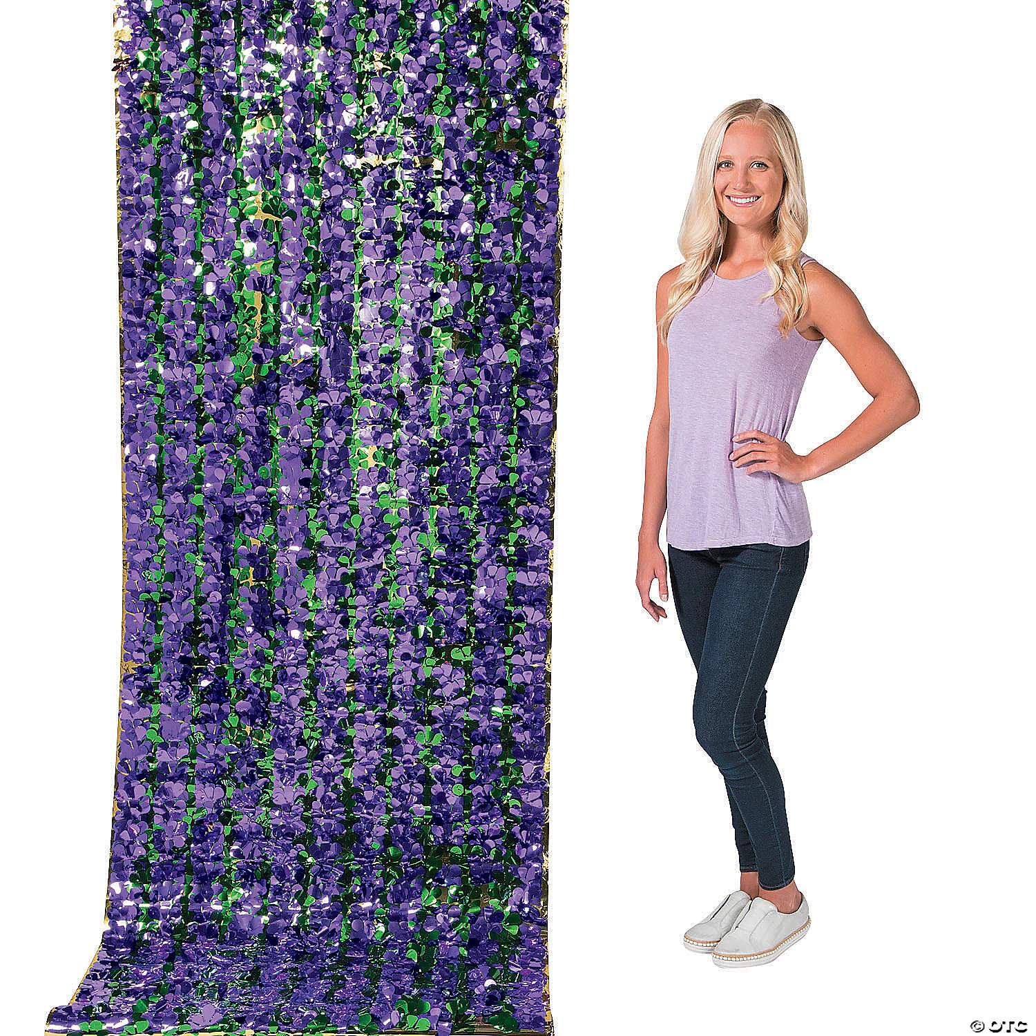 Mardi Gras Metallic Floral Sheeting 4 Mardi Gras Metallic Floral Sheeting - Image 2