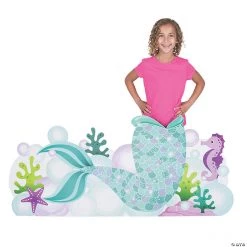 Mermaid Sparkle Tail Photo Booth Life-Size Cardboard Stand-Up