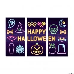 Neon Lights Backdrop Halloween Decoration - 3 Pc. -DIY Photo Booth Sales Shop neon lights backdrop halloween decoration 3 pc 13846631 a01
