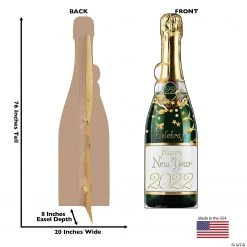 New Year’s Eve Champagne Bottle Cardboard Stand-Up -DIY Photo Booth Sales Shop new year s eve champagne bottle cardboard stand up13911327 a02