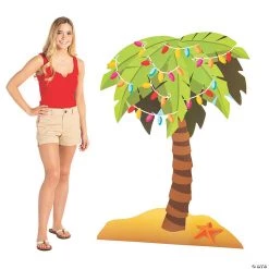 Palm Tree with Holiday Lights Cardboard Stand-Up