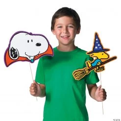 Peanuts® Halloween Photo Stick Props - 12 Pc. -DIY Photo Booth Sales Shop peanuts sup sup halloween photo stick props 12 pc 13746414 a01