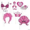 Pink Ribbon Photo Stick Props- 12 Pc.