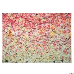 Premium Bright Pink Floral Polyester Backdrop