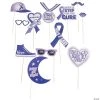 Purple Ribbon Photo Stick Props - 12 Pc.