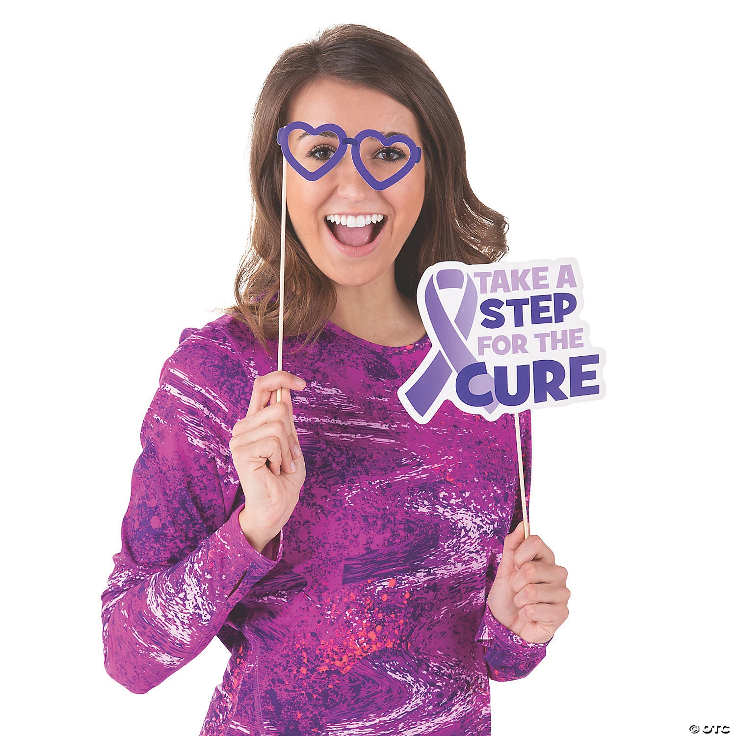 Purple Ribbon Photo Stick Props - 12 Pc. 4 Purple Ribbon Photo Stick Props - 12 Pc. - Image 2