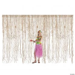 Raffia with Shells Curtain Backdrop