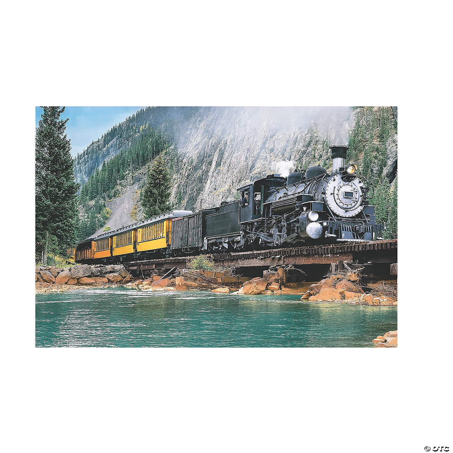 Railroad Train & Cliff Backdrop - 3 Pc. 3 Railroad Train & Cliff Backdrop - 3 Pc.