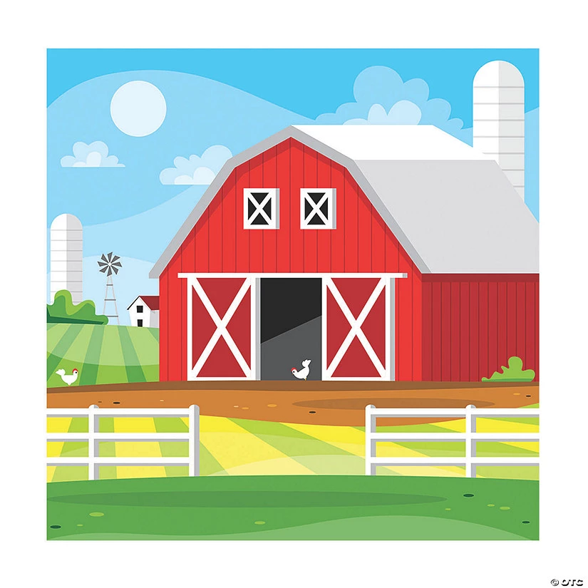 Red Barn Backdrop Banner - 2 Pc. 3 Red Barn Backdrop Banner - 2 Pc.