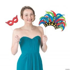 Rio Feather Headpiece Photo Stick Props - 12 Pc. -DIY Photo Booth Sales Shop rio feather headpiece photo stick props 12 pc 13829758 a01