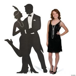 Roaring 20s Silhouette Swing Dancers Cardboard Stand-Up