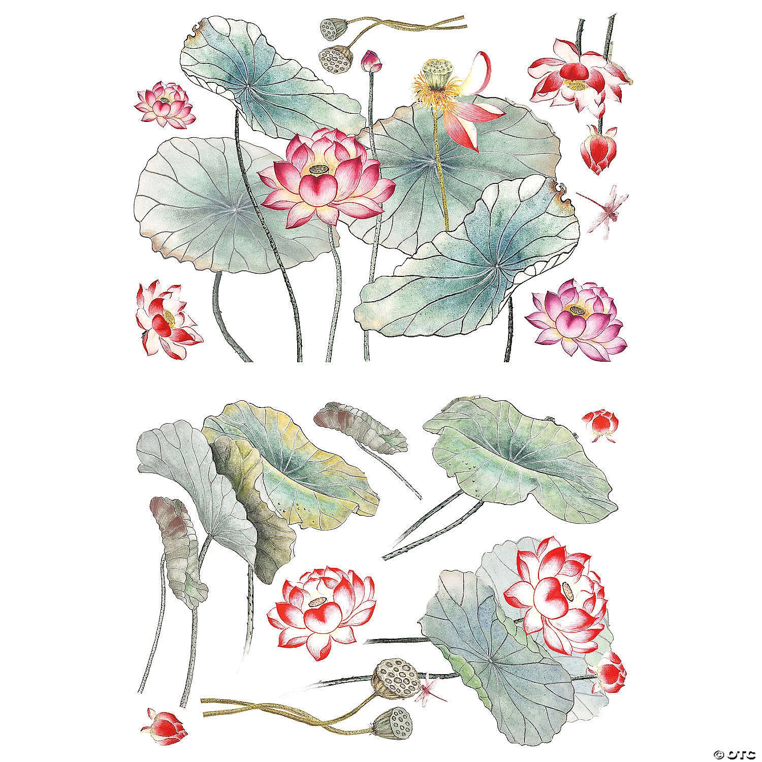 RoomMates Lotus Garden XL Peel And Stick Giant Wall Decal 4 RoomMates Lotus Garden XL Peel And Stick Giant Wall Decal - Image 2