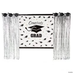 Silver Grad Backdrop Decorating Kit - 5 Pc.