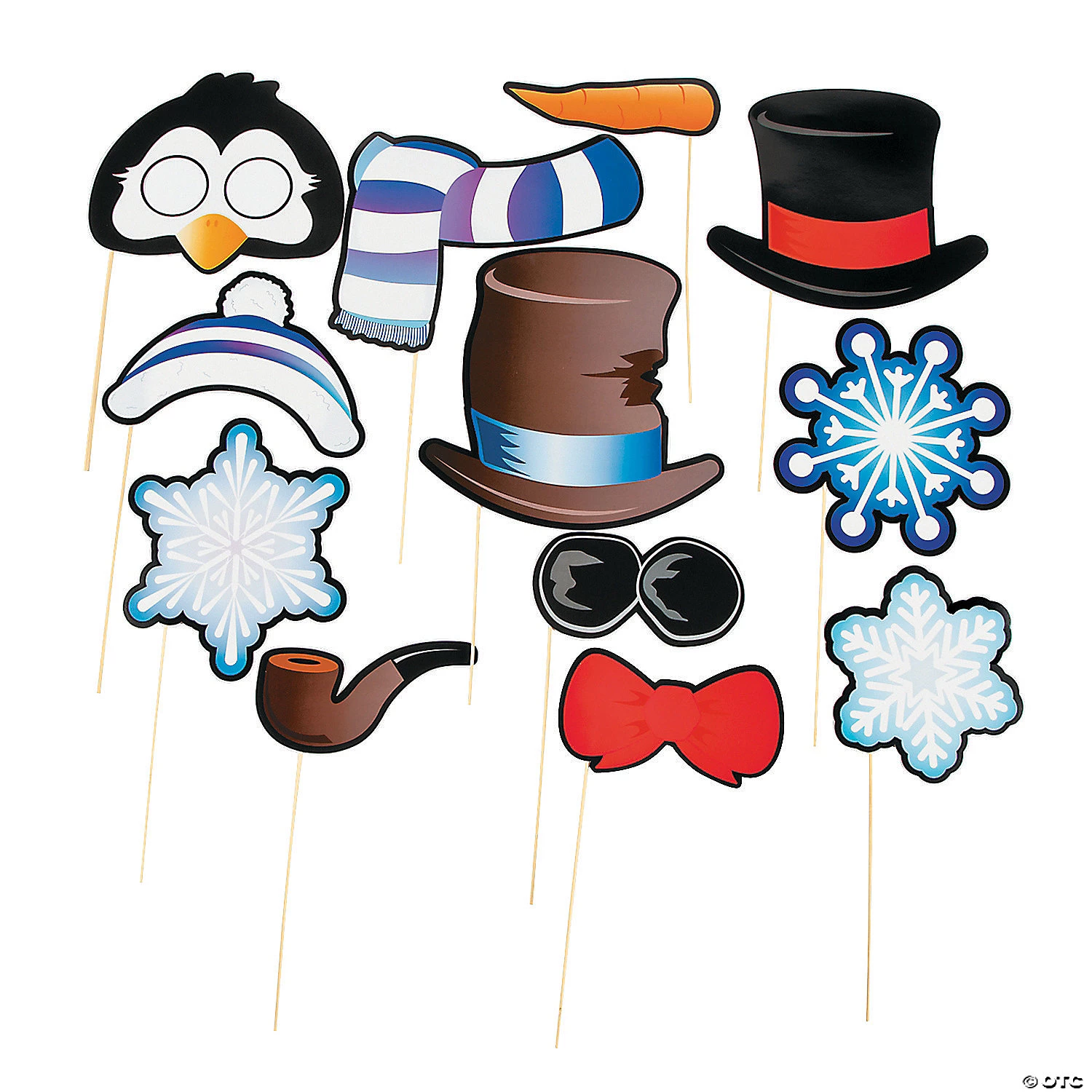 Snowman & Penguin Photo Stick Props- 12 Pc. 3 Snowman & Penguin Photo Stick Props- 12 Pc.