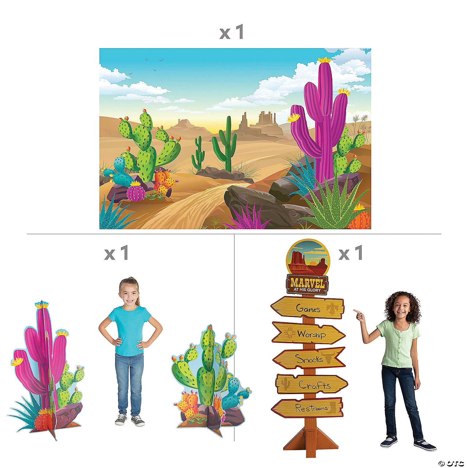 Southwest VBS Colorful Cactus Decorating Kit - 6 Pc. 4 Southwest VBS Colorful Cactus Decorating Kit - 6 Pc. - Image 2