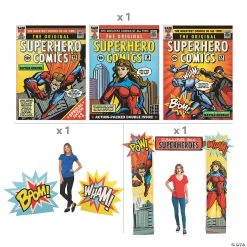 Superhero Decorating Kit - 8 Pc. 5 Superhero Decorating Kit - 8 Pc. -DIY Photo Booth Sales Shop superhero decorating kit 8 pc 13968700 a01