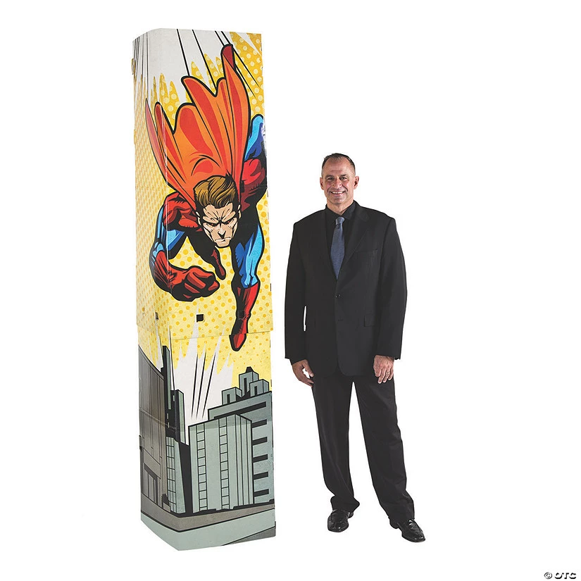 Superhero Male Column Cardboard Stand-Up 3 Superhero Male Column Cardboard Stand-Up