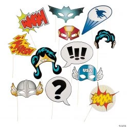 Superhero Photo Stick Props- 12 Pc.
