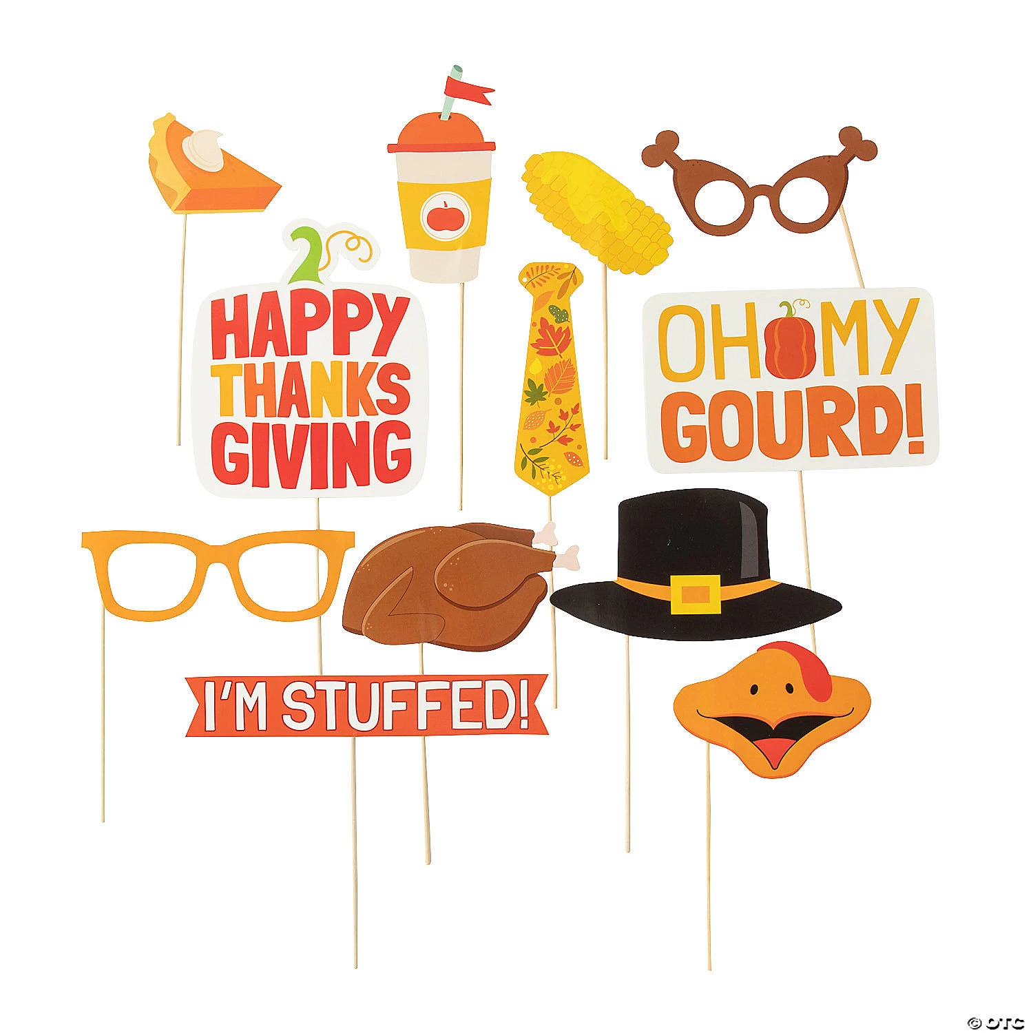 Thanksgiving Photo Stick Props- 12 Pc. 3 Thanksgiving Photo Stick Props- 12 Pc.