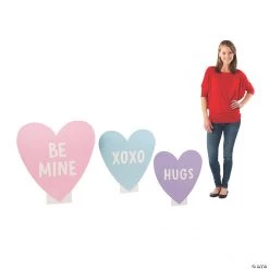 Valentine Conversation Heart Cardboard Stand-Ups - 3 Pc.