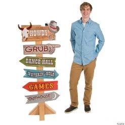 Western Party Directional Sign Cardboard Stand-Up