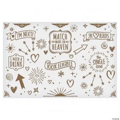 White & Gold Wedding Photo Booth Plastic Backdrop - 3 Pc.