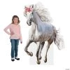 White Horse with Floral Crown Life-Size Cardboard Stand-Up