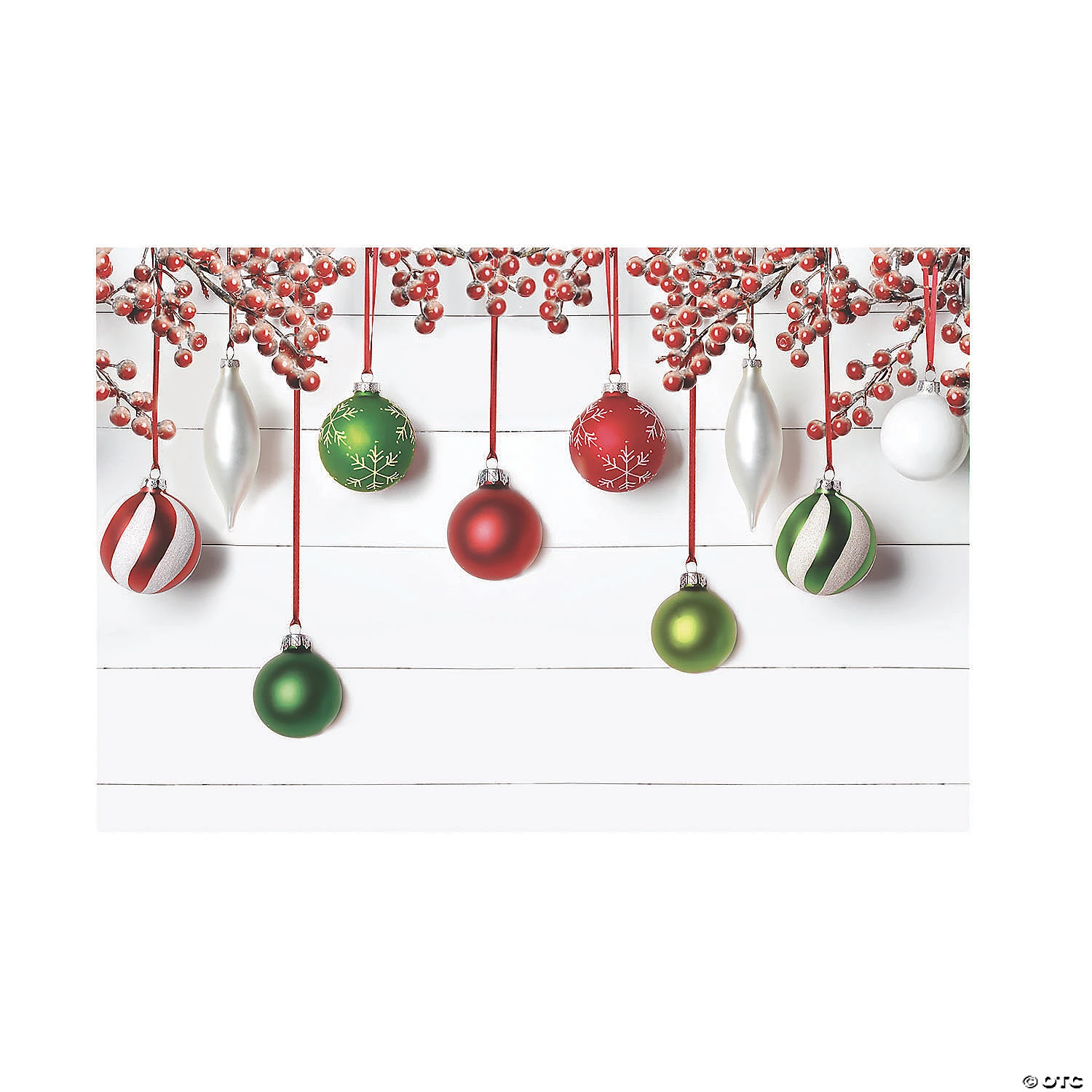 Winter Ornaments Backdrop Banner - 3 Pc. 3 Winter Ornaments Backdrop Banner - 3 Pc.
