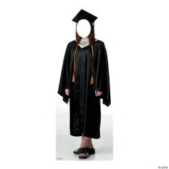 Women's Black Cap & Gown Graduate Cardboard Stand-In Stand-Up