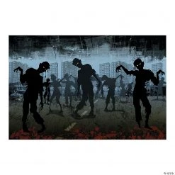 Zombies Backdrop Halloween Decoration - 3 Pc.